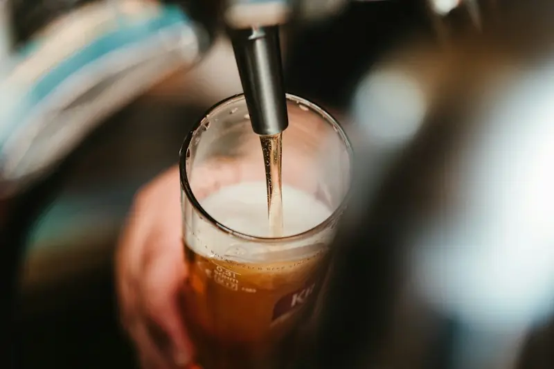 A beer being poured